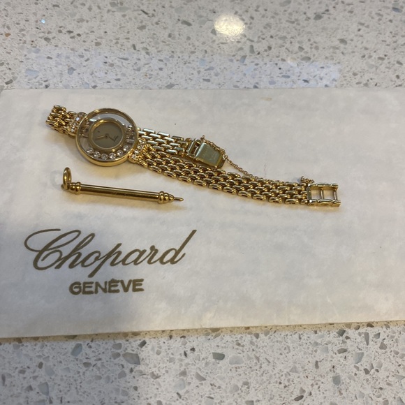 Chopard happy diamonds 18K gold watch - Picture 10 of 12